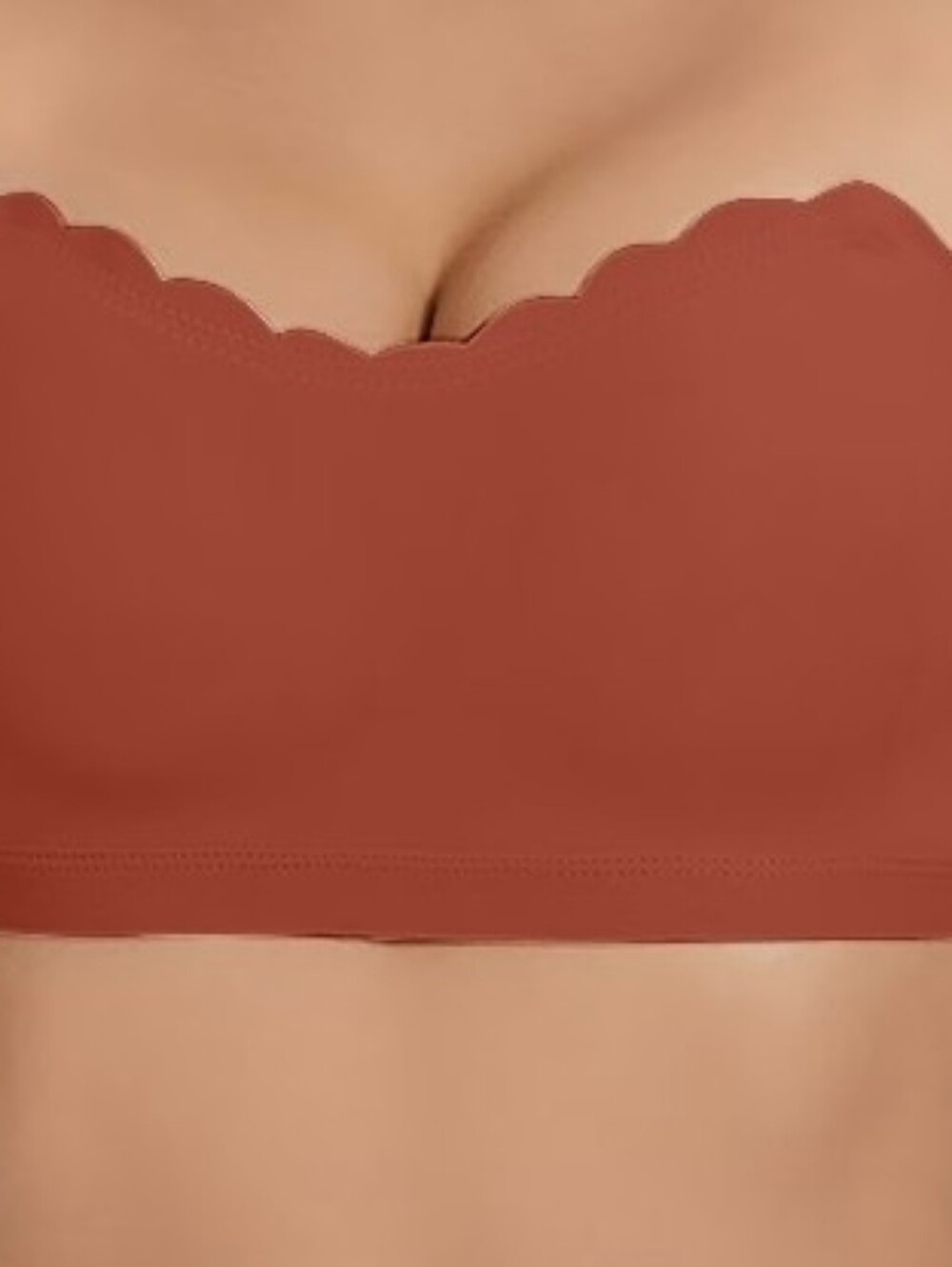 5 Pack Scalloped Edge Strapless Bandeau Bras Size Large NWOT Seamless Wireless